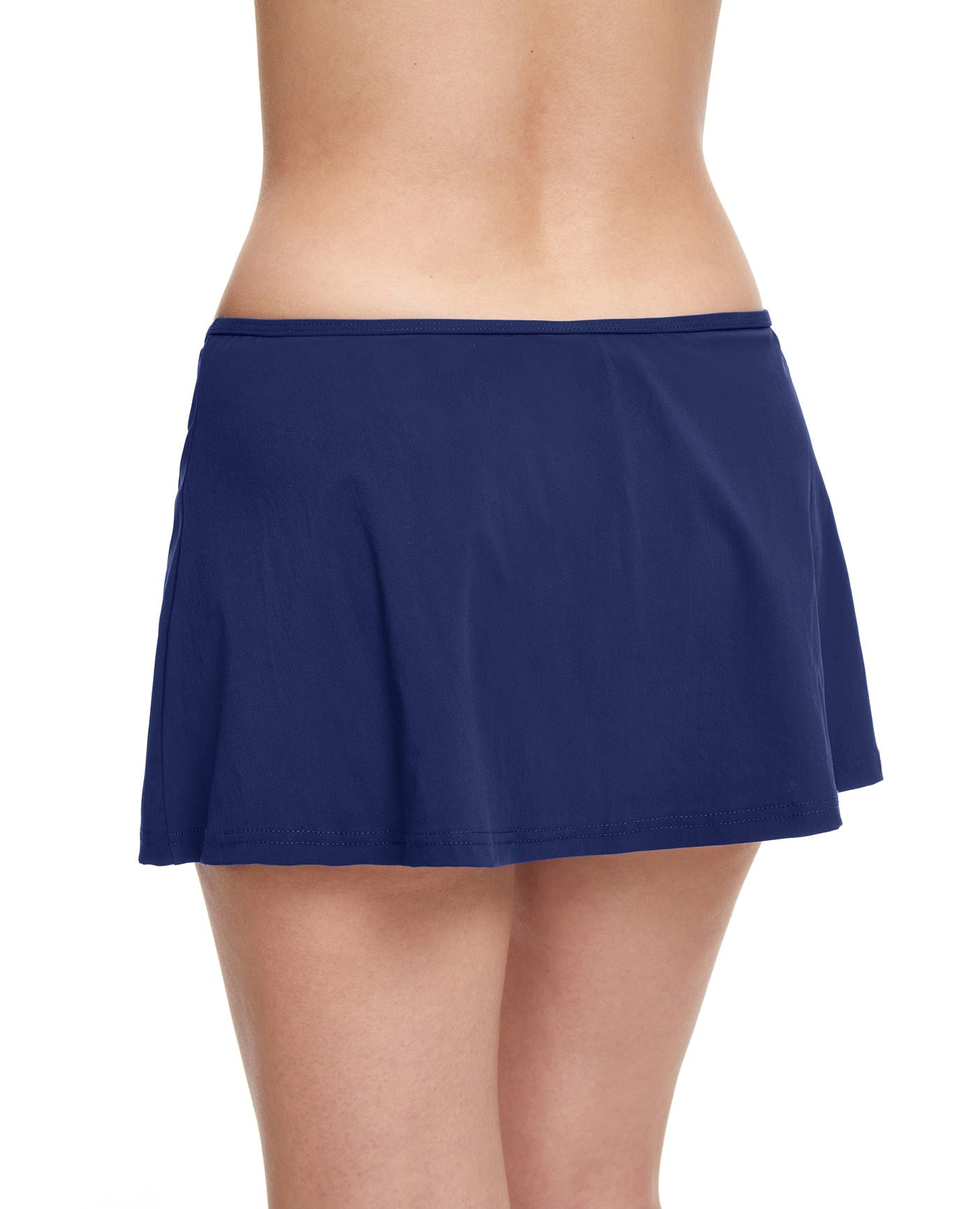 Back View Of Profile By Gottex Tutti Frutti Side Slit Cinch Swim Skirt | PROFILE TUTTI FRUTTI NAVY