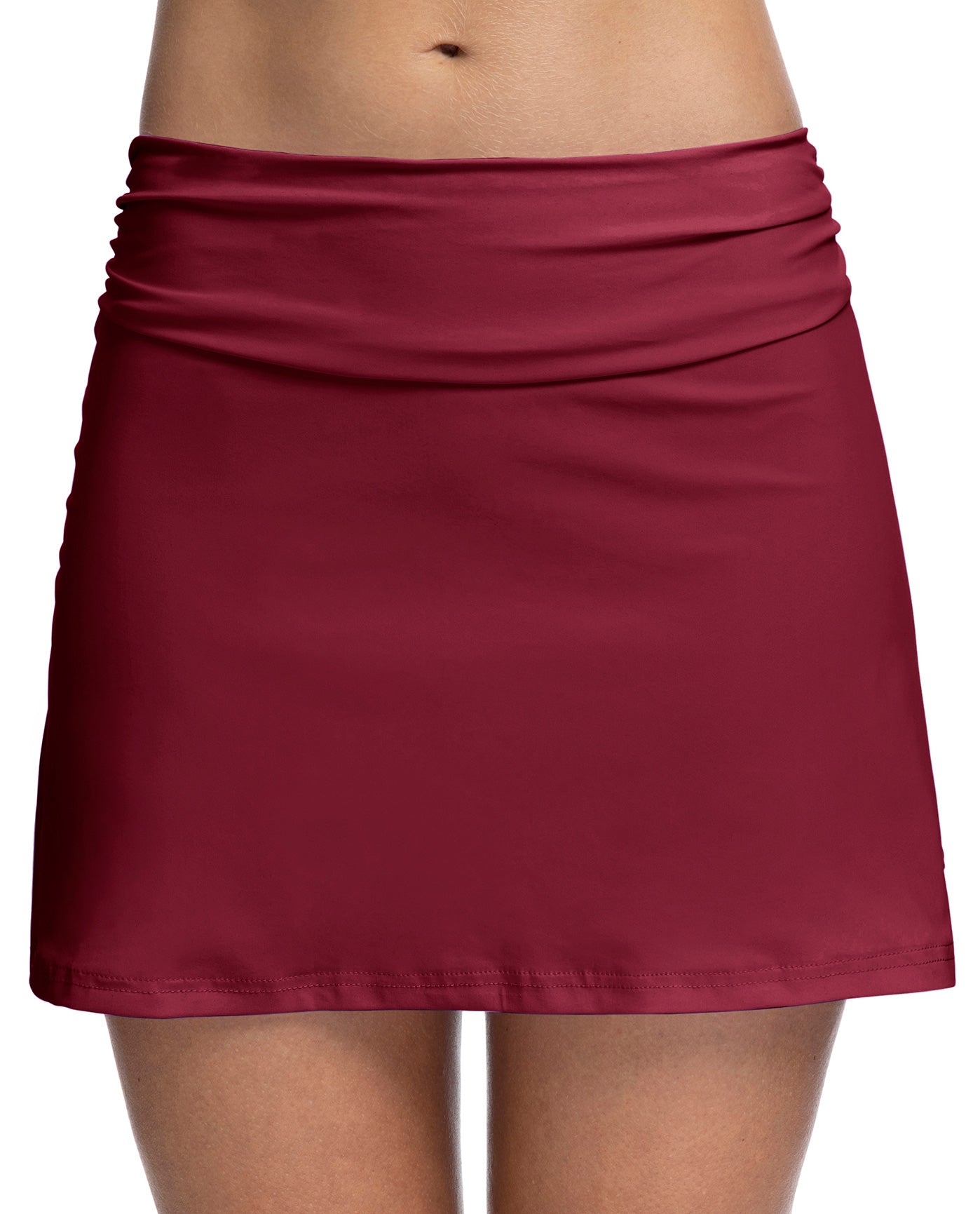 Front View Of Profile By Gottex Tutti Frutti Cover Up Skirt | PROFILE TUTTI FRUTTI MERLOT