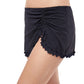 Side View Of Profile By Gottex Tutti Frutti Side Slit Swim Skirt | PROFILE TUTTI FRUTTI BLACK