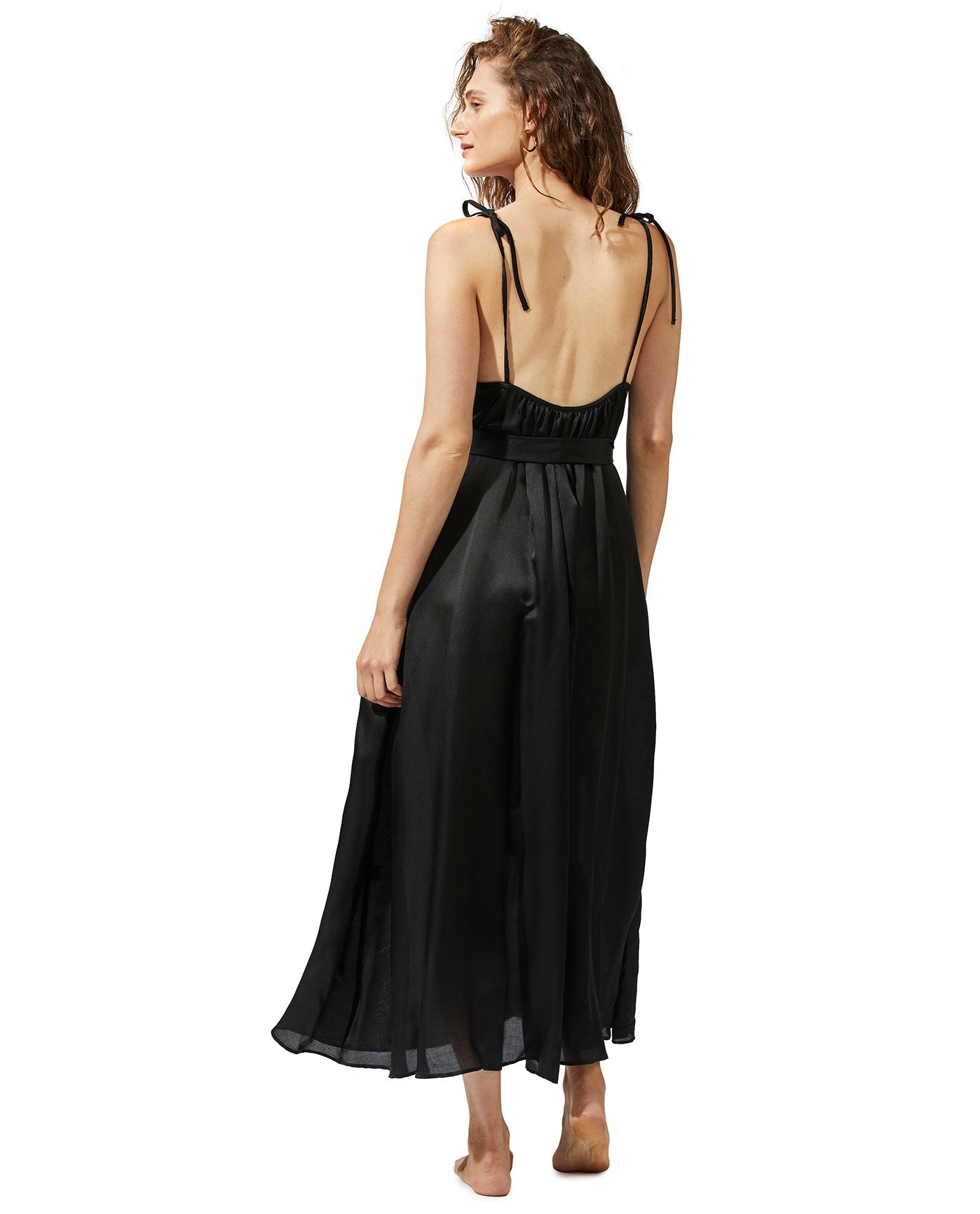 Back View Of Luma Long Cover Up Dress | LUMA BLACK