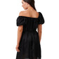 Back View Of Luma Puff Sleeve Dress Cover Up | LUMA BLACK