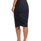 Back View Of Gottex Modest Shirred Mesh Skirt | GOTTEX MODEST BLACK