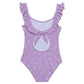 Back View Of Gottex Kids Pineapple Round Neck One Piece Swimsuit | GOTTEX KIDS PINEAPPLE PURPLE