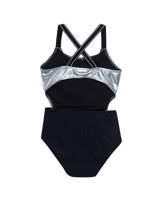 Back View Of Gottex Kids Duo Round Neck One Piece Swimsuit | GOTTEX KIDS DUO