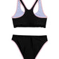 Back View Of Gottex Kids Ocean Sporty Round Neck Bikini Top And Bikini Bottom | GOTTEX KIDS OCEAN BLACK