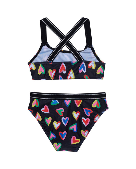 Back View Of Gottex Kids Hearts Bralette Bikini Top And Bikini Bottom | GOTTEX KIDS HEARTS
