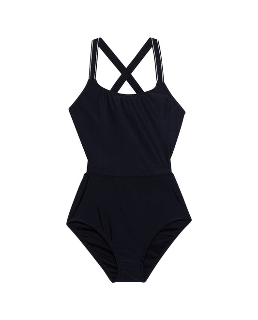 Back View Of Gottex Kids Hearts Round Neck Cut Out One Piece Swimsuit | GOTTEX KIDS HEARTS BLACK