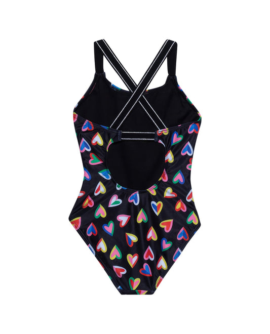 Back View Of Gottex Kids Hearts Round Neck One Piece Swimsuit | GOTTEX KIDS HEARTS