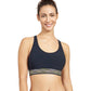 Front View Of Free Sport Sprint D-Cup Round Neck Y-Back Bikini Top | FREE SPORT SPRINT BLACK