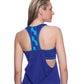 Back View Of Free Sport Dna D-Cup Blouson Y-Back Tankini Top | FREE SPORT DNA INDIGO