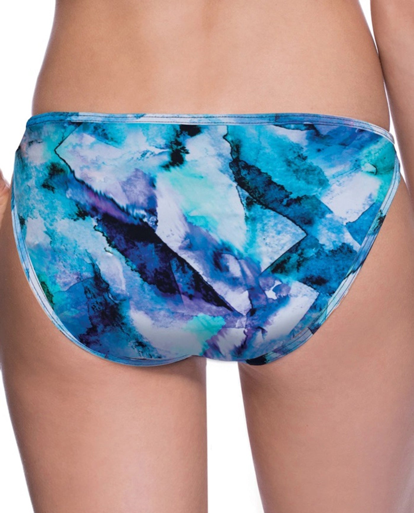 Back View Of Free Sport Moonstone Low Rise Hipster Swim Bottom | FREE SPORT MOONSTONE BLUE