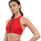 Side View View Of Free Sport Ultimate Wave High Neck V-Back Bikini Top | FREE SPORT ULTIMATE WAVE RED