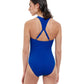 Back View Of Free Sport Ultimate Wave Round Neck Y-Back Zipper One Piece Swimsuit | FREE SPORT ULTIMATE WAVE ROYAL