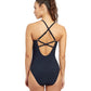 Back View Of Free Sport Bond Girl Round Neck Strappy One Piece Swimsuit | FREE SPORT BOND GIRL