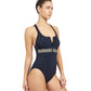 Side View View Of Free Sport Sprint Round Neck Y-Back Zipper One Piece Swimsuit | FREE SPORT SPRINT BLACK