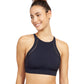 Front View Of Free Sport Champion High Neck Y-Back Bikini Top | FREE SPORT CHAMPION BLACK