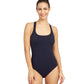 Front View Of Free Sport Champion Round Neck Y-Back One Piece Swimsuit | FREE SPORT CHAMPION BLACK