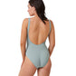 Back View Of Luma Sensual Simplicity Square Neck One Piece Swimsuit | LUMA SENSUAL SIMPLICITY DUSK GREEN