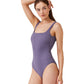 Side View View Of Luma Sensual Simplicity Square Neck One Piece Swimsuit | LUMA SENSUAL SIMPLICITY DUSK PURPLE