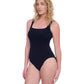 Side View View Of Gottex Exclusive Full Coverage Square Neck One Piece Swimsuit | GOTTEX BLACK