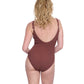 Back View of Gottex Exclusive Square Neck One Piece Swimsuit | GOTTEX DARK BROWN