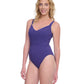 Side View View of Gottex Exclusive Square Neck One Piece Swimsuit | GOTTEX BLUE INK