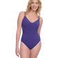 Alternate Front View of Gottex Exclusive Square Neck One Piece Swimsuit | GOTTEX BLUE INK