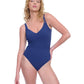 Alternate Front View of Gottex Exclusive Square Neck One Piece Swimsuit | GOTTEX COBALT