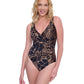 Front View Of Gottex Exclusive Full Coverage Surplice One Piece Swimsuit | GOTTEX SAFARI ANIMAL