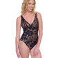 Alternate Front View Of Gottex Exclusive Full Coverage Surplice One Piece Swimsuit | GOTTEX SAFARI ANIMAL