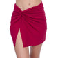 Front View of Profile By Gottex Exclusive Twist Detail Mini Skirt Cover Up | PROFILE RASPBERRY