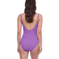 Back View of Profile By Gottex Exclusive V-Neck One Piece Swimsuit | PROFILE WARM PURPLE