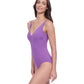 Side View of Profile By Gottex Exclusive V-Neck One Piece Swimsuit | PROFILE WARM PURPLE