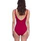 Back View of Profile By Gottex Exclusive V-Neck One Piece Swimsuit | PROFILE RASPBERRY