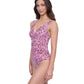 Side View of Profile By Gottex Exclusive V-Neck One Piece Swimsuit | PROFILE PRETTY WILD PINK