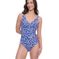 Front View of Profile By Gottex Exclusive V-Neck One Piece Swimsuit | PROFILE INDIGO