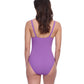 Back View of Profile By Gottex Exclusive V-Neck One Piece Swimsuit | PROFILE WARM PURPLE