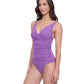 Side View of Profile By Gottex Exclusive V-Neck One Piece Swimsuit | PROFILE WARM PURPLE