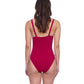 Back View of Profile By Gottex Exclusive V-Neck One Piece Swimsuit | PROFILE RASPBERRY