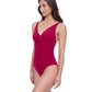 Side View of Profile By Gottex Exclusive V-Neck One Piece Swimsuit | PROFILE RASPBERRY