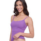 Side View of Profile By Gottex Exclusive Round Neck Tankini Top | PROFILE WARM PURPLE