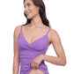 Side View of Profile By Gottex Exclusive V-Neck Lingerie Tankini Top | PROFILE WARM PURPLE