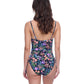 Back View of Profile By Gottex Exclusive C-Cup Underwire Square Neck One Piece Swimsuit | PROFILE FLORA