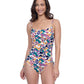 Front View of Profile By Gottex Exclusive C-Cup Underwire Square Neck One Piece Swimsuit | PROFILE ECHO