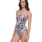 Side View of Profile By Gottex Exclusive C-Cup Underwire Square Neck One Piece Swimsuit | PROFILE ECHO