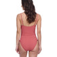 Back View of Profile By Gottex Exclusive C-Cup Underwire Square Neck One Piece Swimsuit | PROFILE LIGHT MAHOGANY