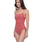 Side View of Profile By Gottex Exclusive C-Cup Underwire Square Neck One Piece Swimsuit | PROFILE LIGHT MAHOGANY