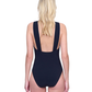 Back View Of Gottex Beaute Luxury High Neck Twist Halter One-Piece Swimsuit | Gottex Beauty Blackv