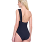 Back View Of Gottex Beaute Luxury One Shoulder One Piece Swimsuit | Gottex Beauty Black