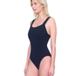 Side View Of Gottex Beaute Luxury Square Neck One Piece Swimsuit | Gottex Beauty Black